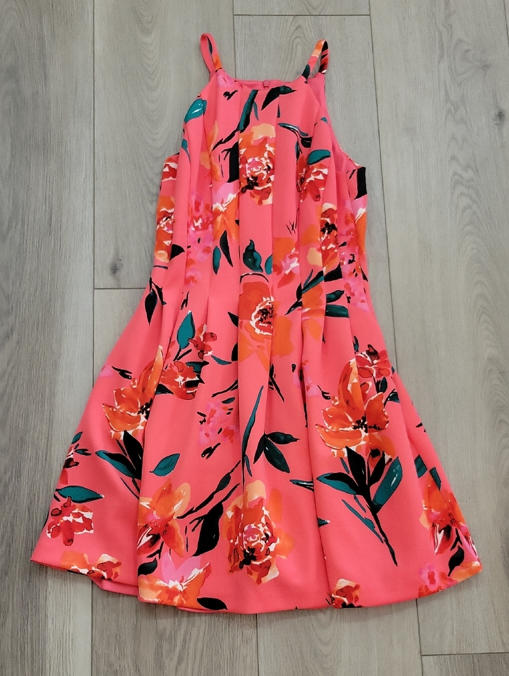 Vince Camuto Coral Pink Floral Mini Dress
